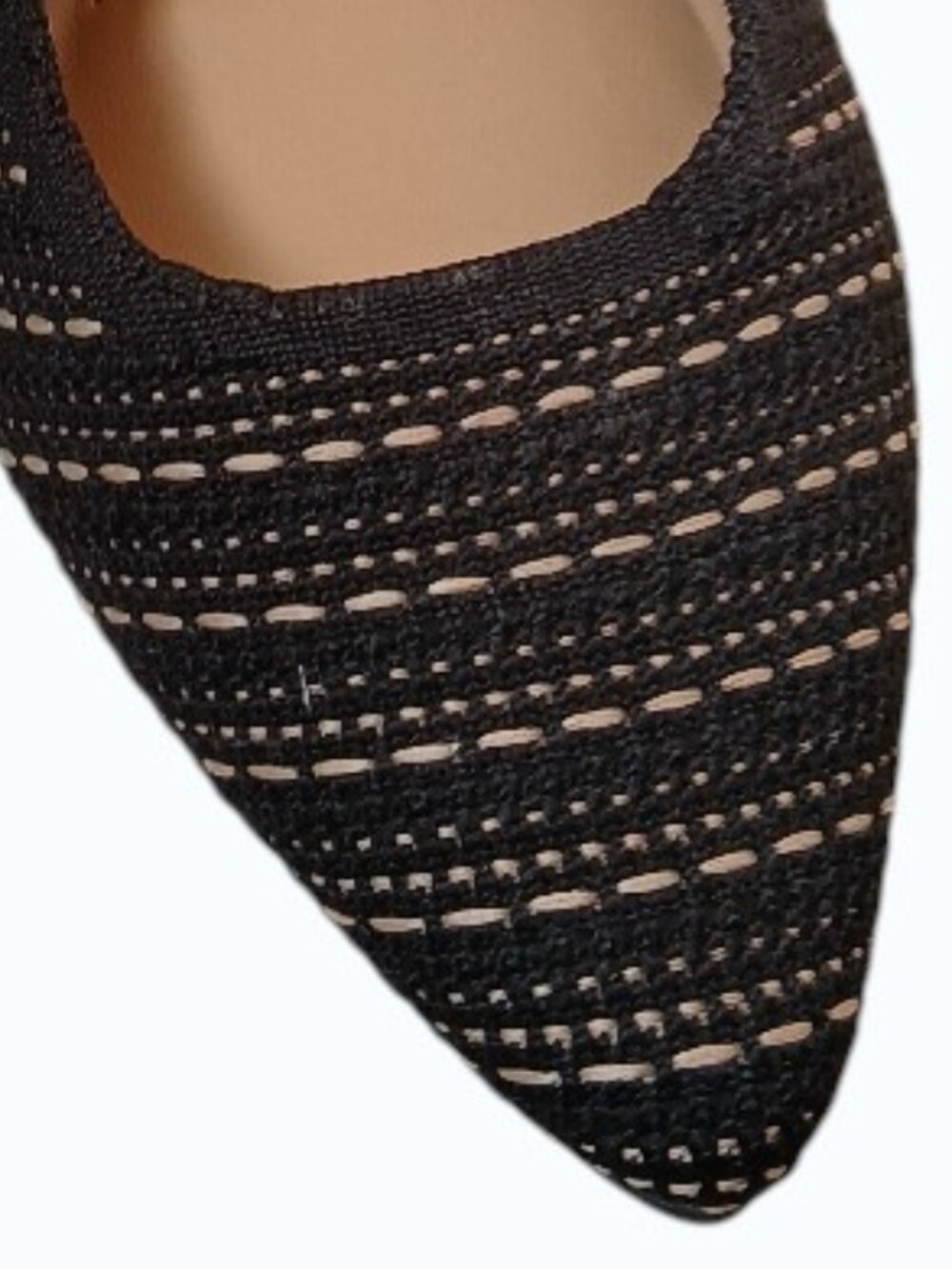 CYNTHIA ROWLEY Amelia Black & Tan Tweed Flat Slingbacks -Like New - Picture 6 of 12